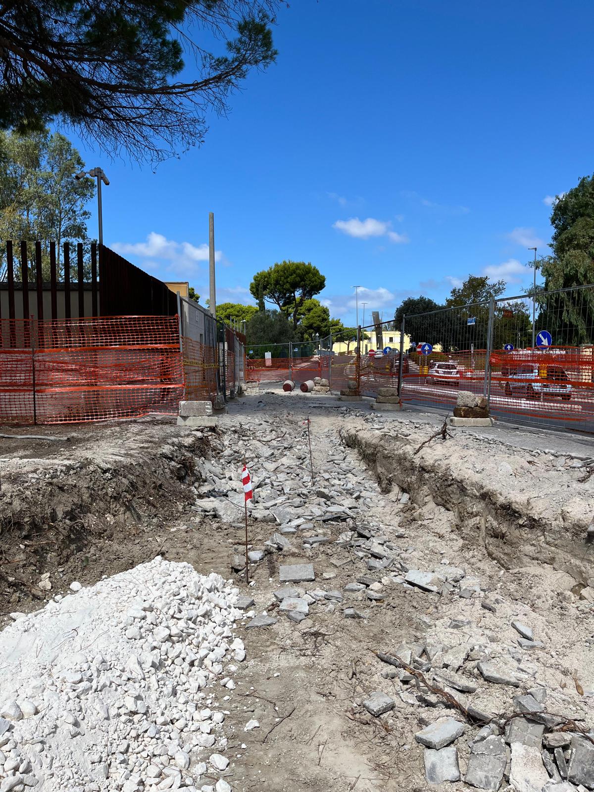 Lavori in corso via provinciale per San Vito