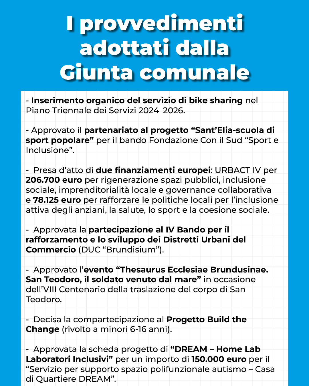 Provvedimenti Giunta 30-10-2025 Provvedimenti Giunta 30-10-2025