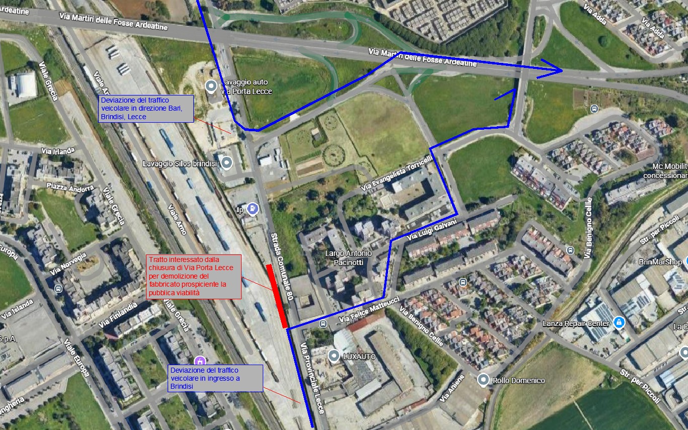 Demolizione viabilità