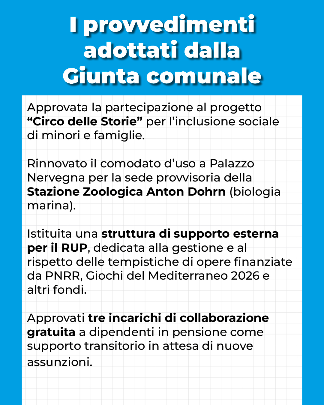 Provvedimenti Giunta 6-11-2025 Provvedimenti Giunta 6-11-2025