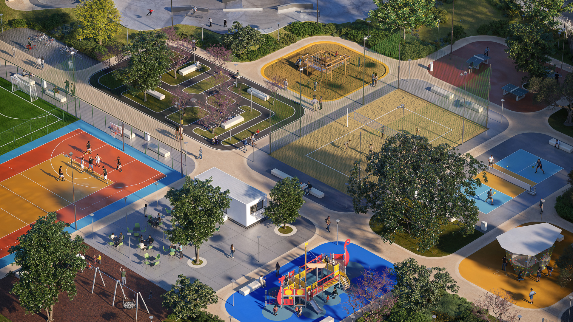 Parco Modulare Vista Assonometrica