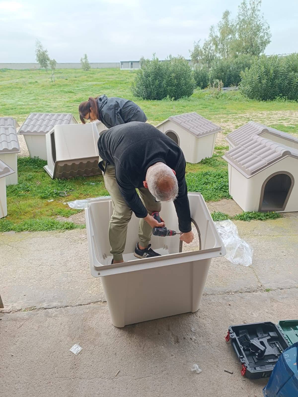 Montaggio cucce canile comunale Brindisi (1)