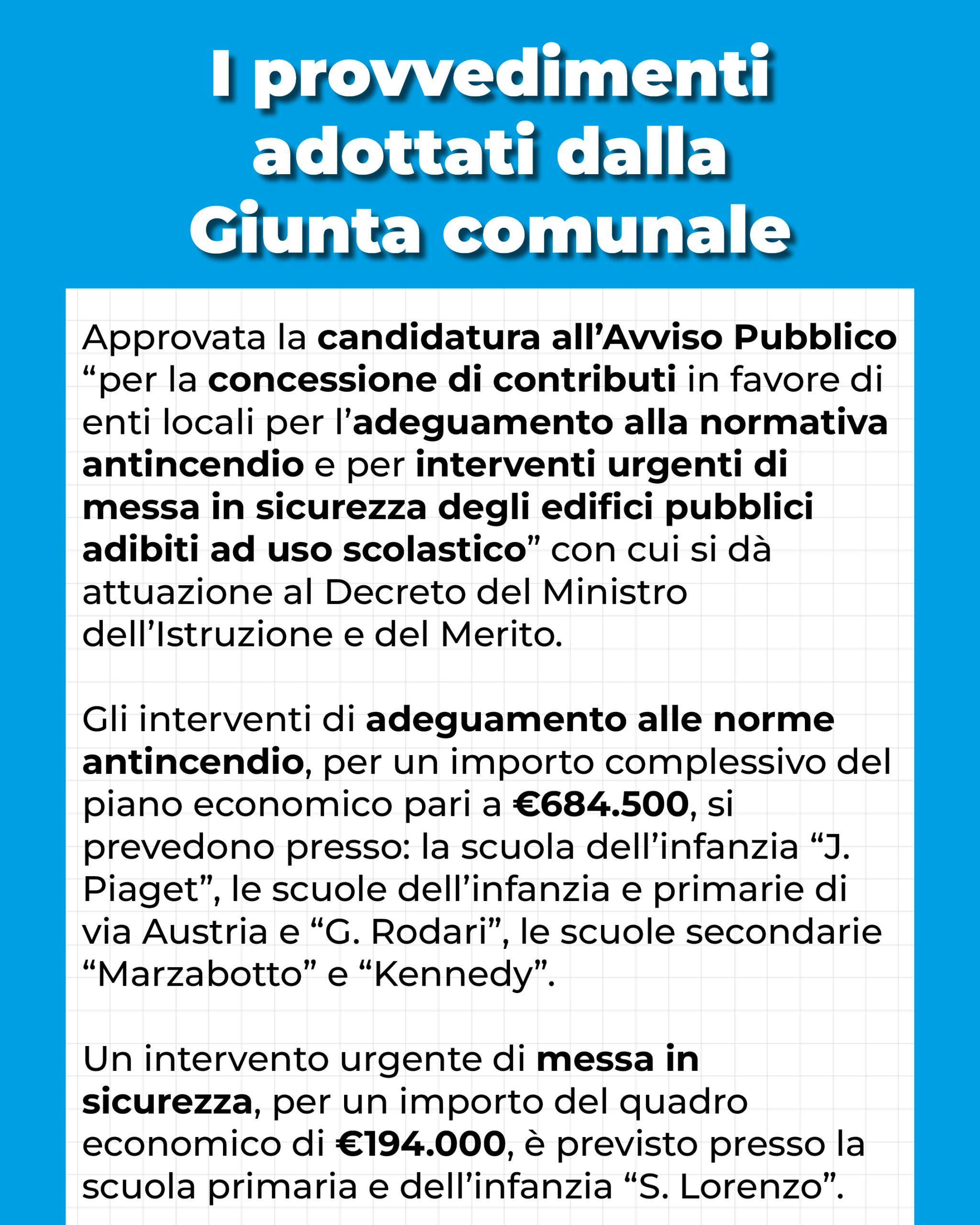 Giunta comunale 9 dicembre