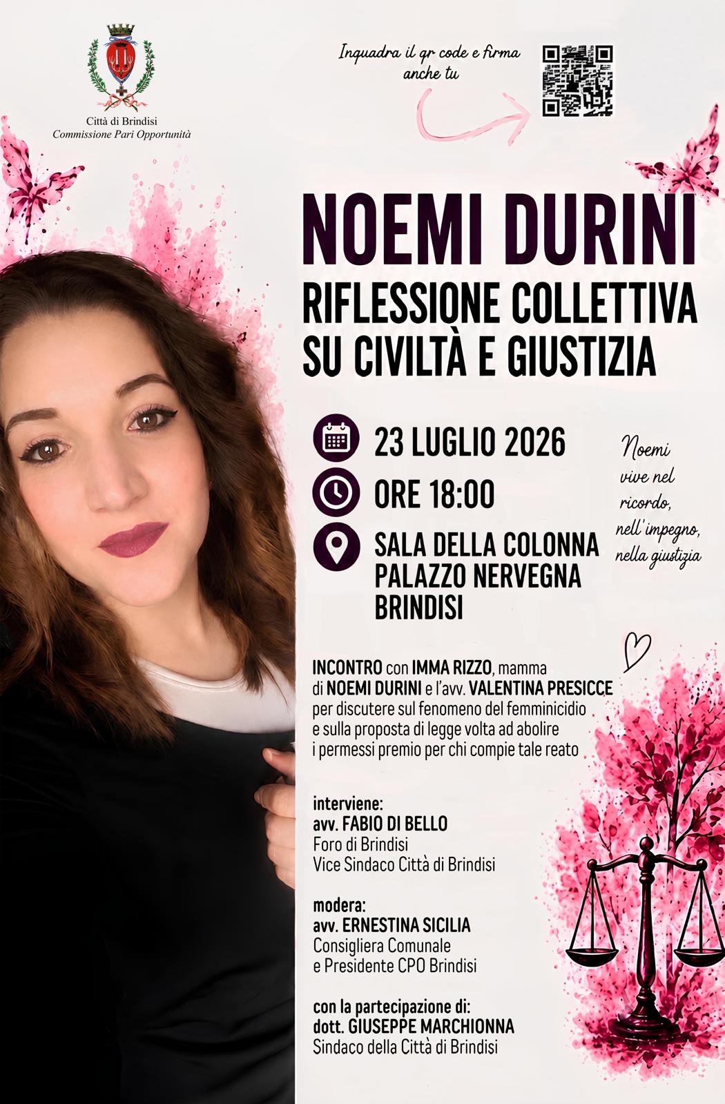 Noemi Durini - Riflessione collettiva su civiltà e giustizia