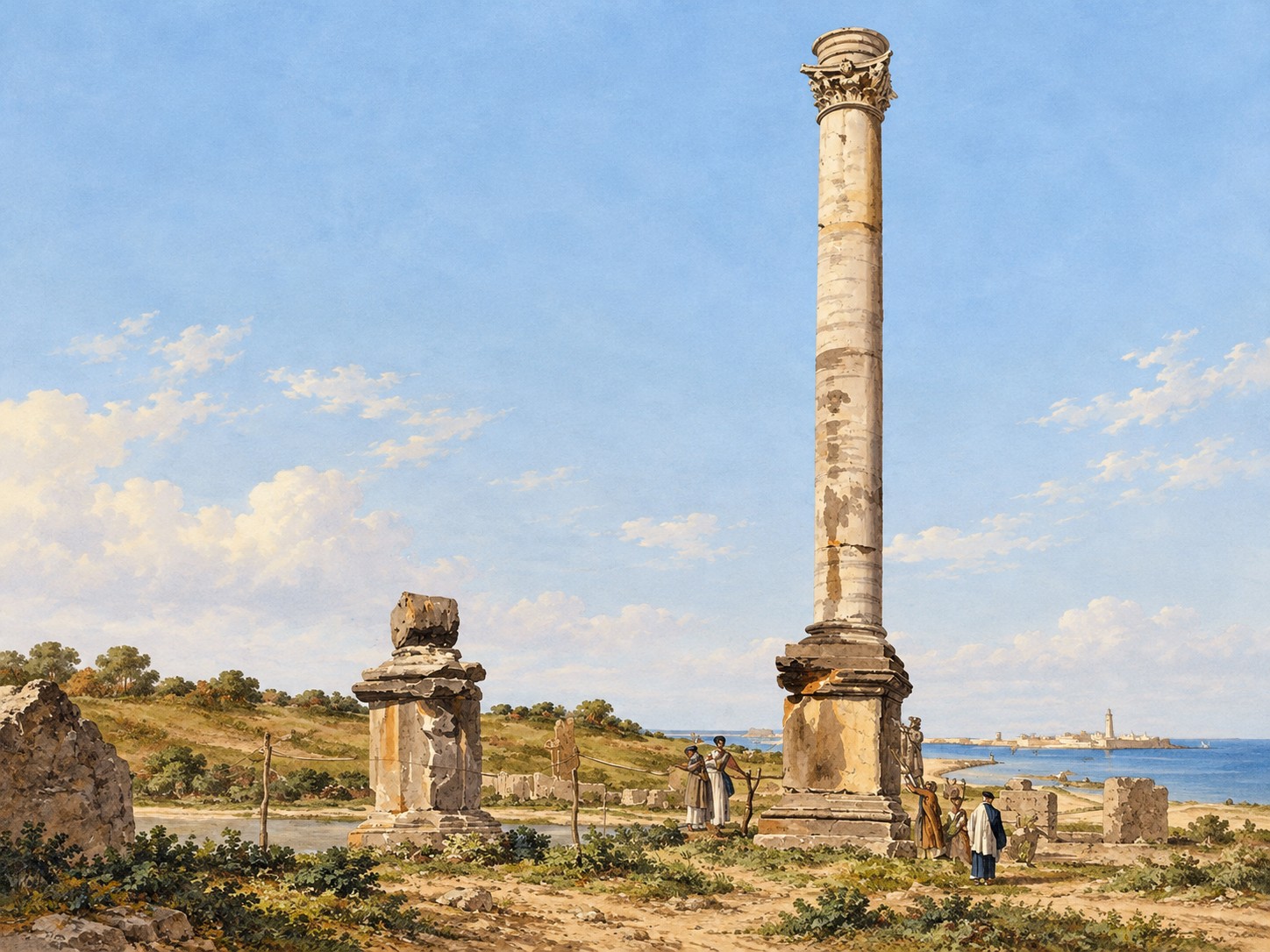Le Colonne Romane a Brindisi - Louis Ducros, 1778