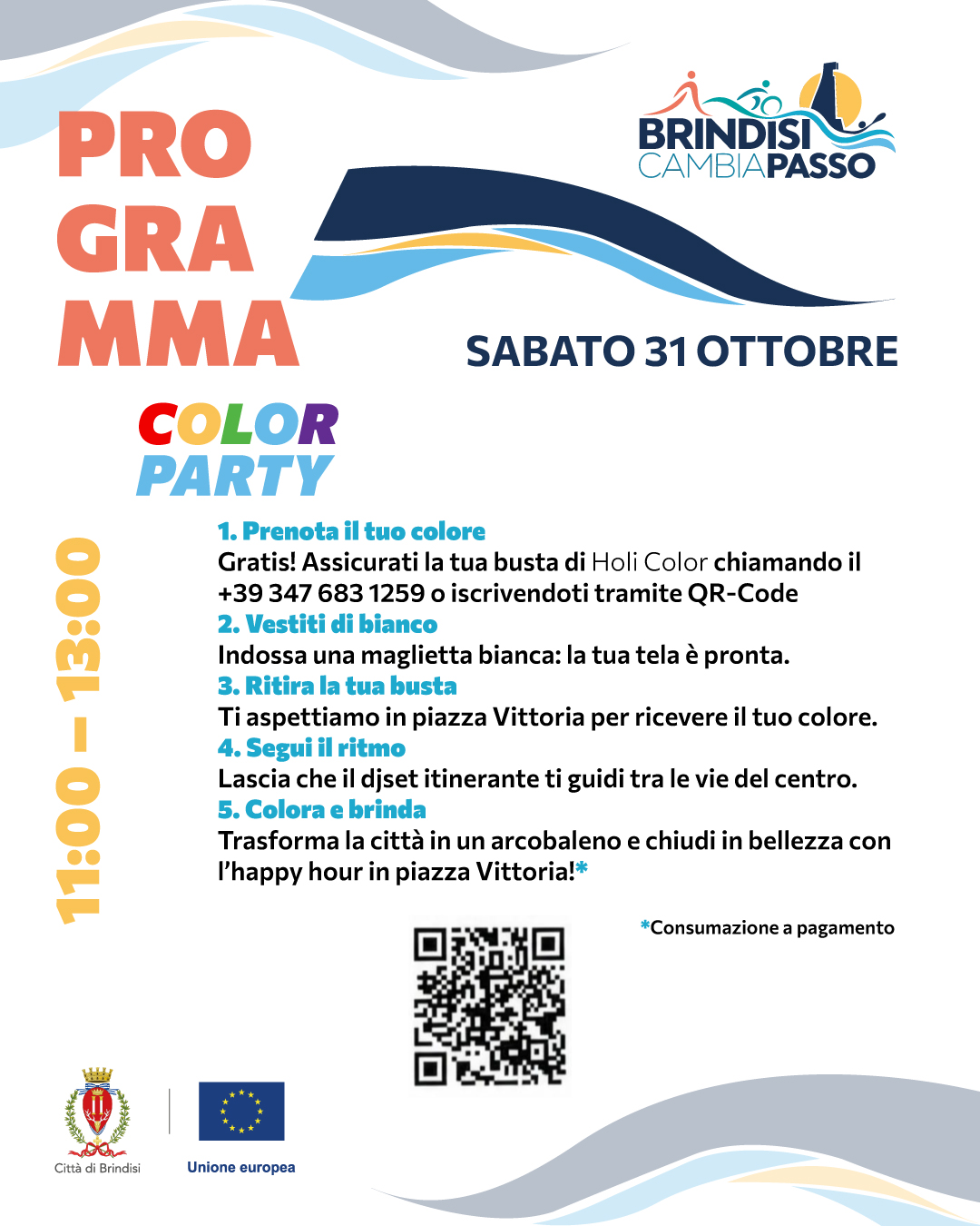 Brindisi CambiaPasso Programma sabato 31 ottobre - Color Party