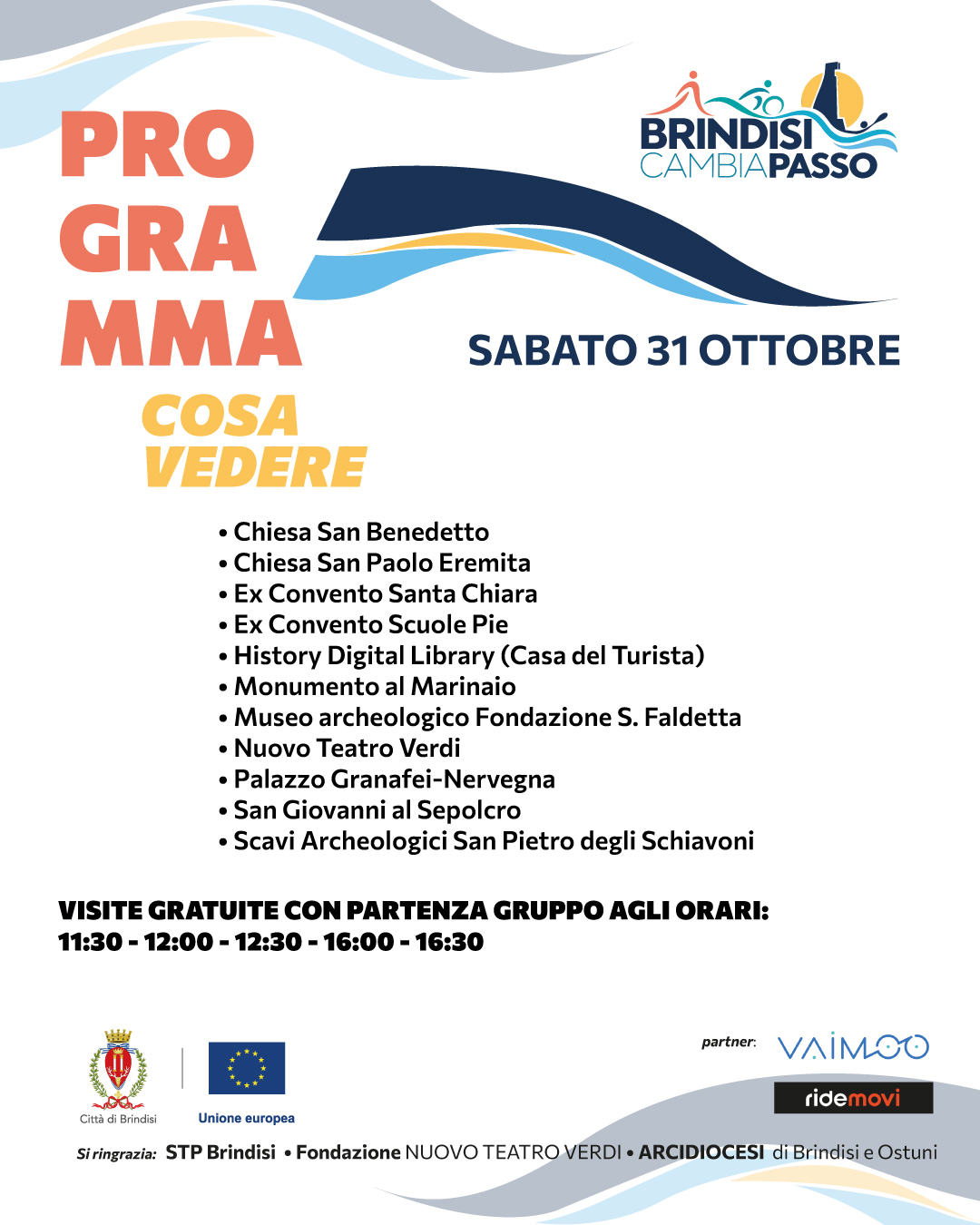 Brindisi CambiaPasso Programma sabato 31 ottobre - Cosa vedere